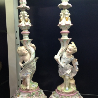 beautiful porcelain candlesticks - orlando estate auction